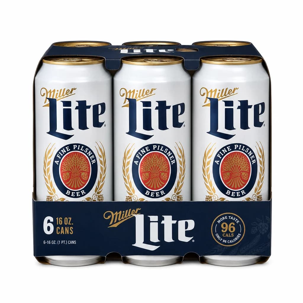 Miller Lite 6-Pack 16oz Cans | Light Beer thumbnail 1