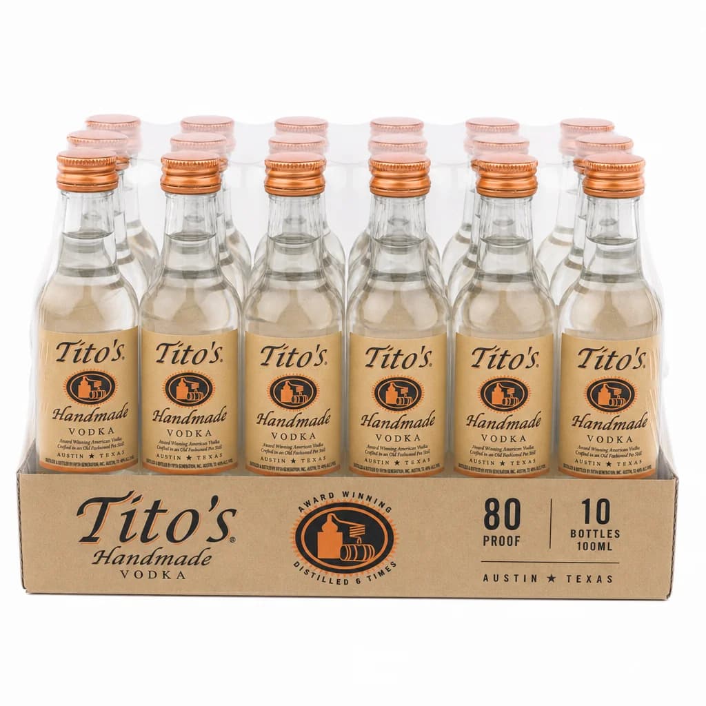 TITOS HANDMADE VODKA 80 8/6PK 100ML | Mini Bottles thumbnail 1
