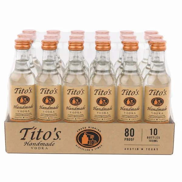 Titos Handmade Vodka 80 8/6pk | Mini Bottles